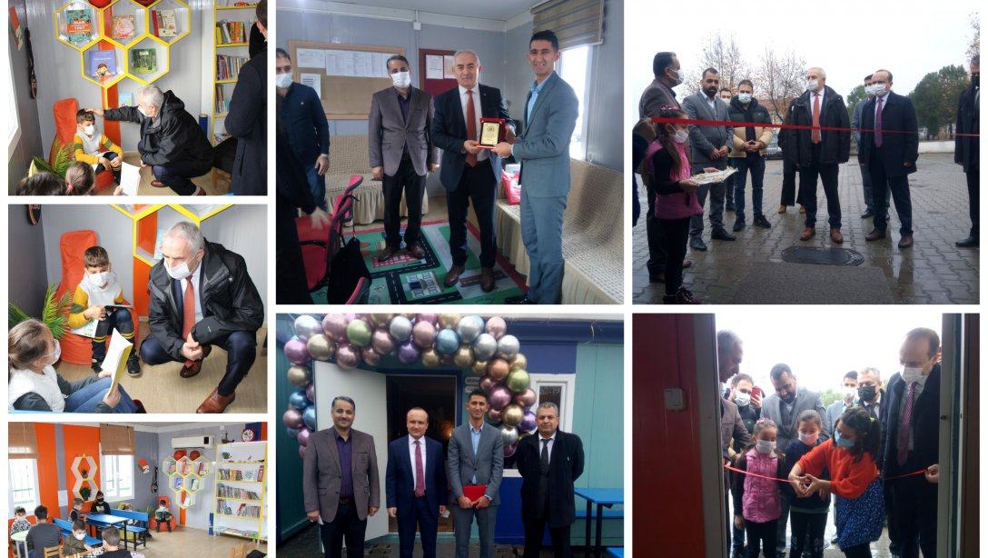 Kütüphanesiz Okul Kalmasın Kapsamında Yılmaz Şehit Mustafa Sonkaya İlkokulunda Kütüphane Açılışı
